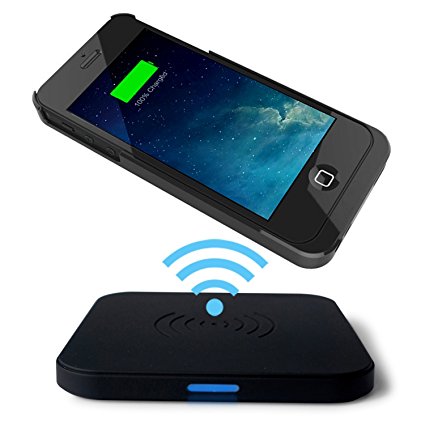 Choe Technology IP5T511B Qi Wireless Charging Pad for iPhone 5 and 5S with Micro USB Port - Black
