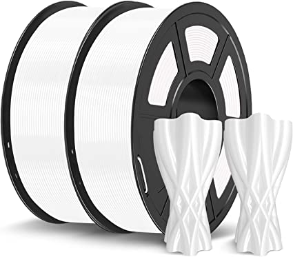 JAYO 3D Printer PLA Filament, 1.75mm PLA Filament Dimensional Accuracy  /- 0.02mm, 1KG Spool 3D Printing Material fit for FDM Printers, PLA White White