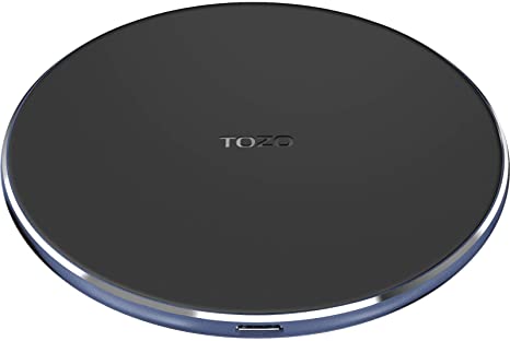 TOZO W1 Wireless Charger Thin Aviation Aluminum Computer Numerical Control Technology Fast Charging Pad Royal Blue (NO AC Adapter)