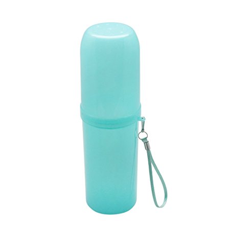 Homgaty Travel Toothbrush Holder Cover Hiking Camping Tooth Brush Case Box Water Cup (Candy Green)