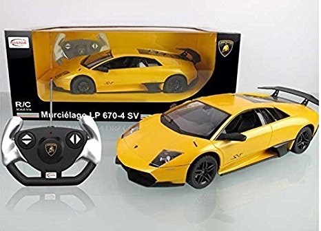 1/14 Scale Lamborghini Murcielago LP670-4 SV Radio Remote Control Model Car R/C RTR (Yellow)