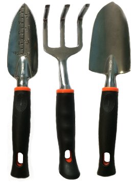 3-Piece Garden Tool Set from KEWHILL Kit includes Trowel Cultivator and Transplanter Rust-Resistant Design with a Comfortable Ergonomic Grip Each Handle Features a Hang Hole for Easy Storage Great Hand Tools For Your Home Garden