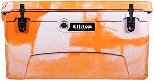 Elkton Outdoors Ice Chest. Heavy Duty, 75 Quart High Performance Roto-Molded Commercial Grade Insulated Cooler