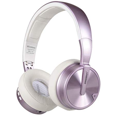 Bluetooth Headphones, Riwbox XBT-90 Foldable Wireless Bluetooth Headphones Over Ear Hi-Fi Stereo Wireless Headset with Mic/TF Card and Volume Control Compatible for PC/Cell Phones/TV/ipad (Purple)