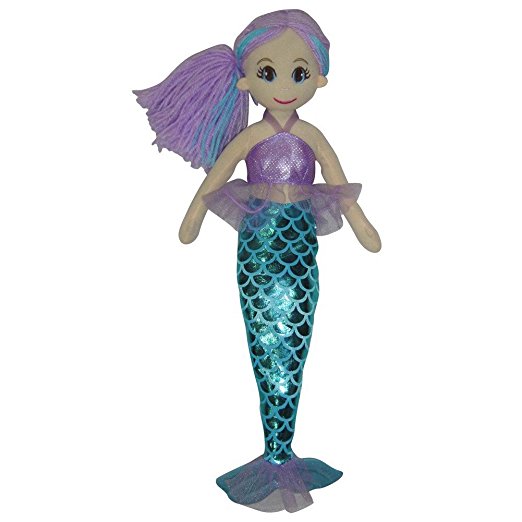 Snuggle Stuffs Blue/Purple Pearl Mermaid Plush Doll, 17"