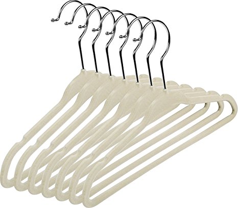 Velvet Baby Hangers (Pack of 25) Small Clothes Hanger - Non Slip - Space Saver (Ivory Color) by Utopia Home