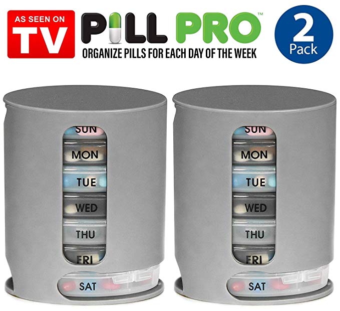 As Seen On TV Pill Pro, Weekly Pill Organizer, 2 Pack