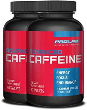 PROLAB Advanced Caffeine Tablets, 60-Count (Pack of 2)