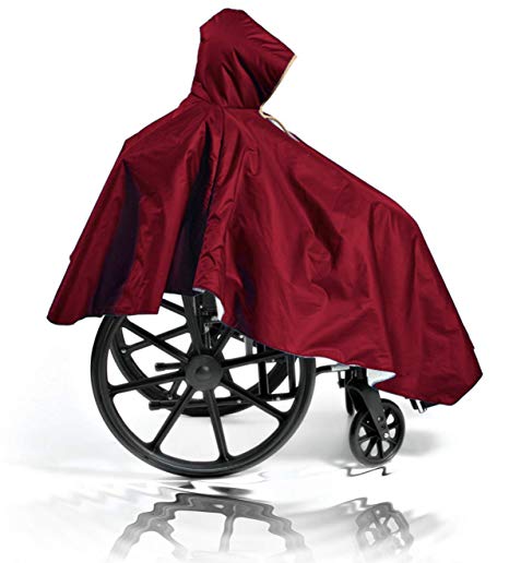 Comfort Finds Wheelchair Winter Poncho (Single Pack,Burgundy)