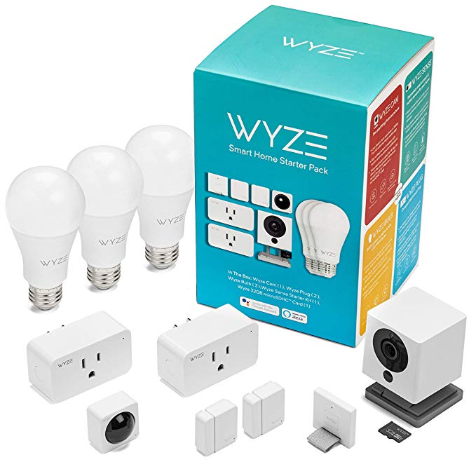 Wyze Smart Home Starter Pack Includes: Wyze Cam, Wyze Sense Starter Kit, Wyze Bulbs, Wyze Plugs, and Wyze SD Card