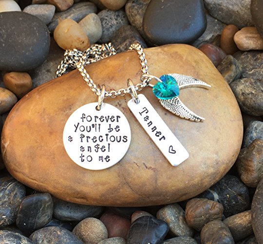 Forever You'll Be A Precious Angel To Me Memorial Necklace | Memorial Jewelry | Loved One Memorial | Sympathy Gift | Remembrance Jewelry