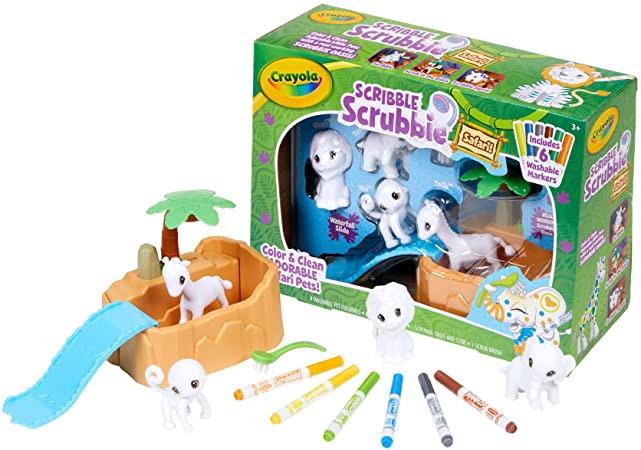 Crayola Scribble Scrubbie Safari Animal Tub Play Set, Holiday Toys, Washable, Reusable, Collection, Gift for Boys and Girls, Kids, Ages 3,4, 5, 6 and Up, Stocking , Arts and Crafts, Gifting