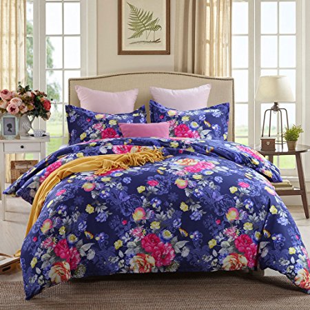 GOOFUN-J4Q 3pcs Duvet Cover Set/Bedding Set(1 Duvet Cover   2 Pillow Shams) Lightweight Microfiber Well Designed Print Pattern - Comfortable, Breathable, Soft & Extremely Durable,Full/Queen Size