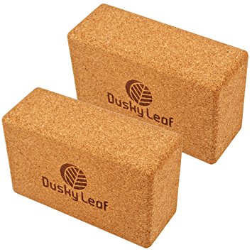 Dusky Leaf Cork Yoga Blocks (Pack of 2 / Pair Set)