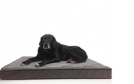Premium orthopedic memory foam dog bed with EXTRA FOAM LAYER! (washable cover)