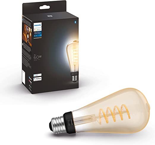 Philips Hue White Ambiance Dimmable Smart Filament ST23, Warm-White to Cool-White LED Vintage Edison Bulb, Bluetooth & Hub Compatible (Hue Hub Optional), Voice Activated with Alexa