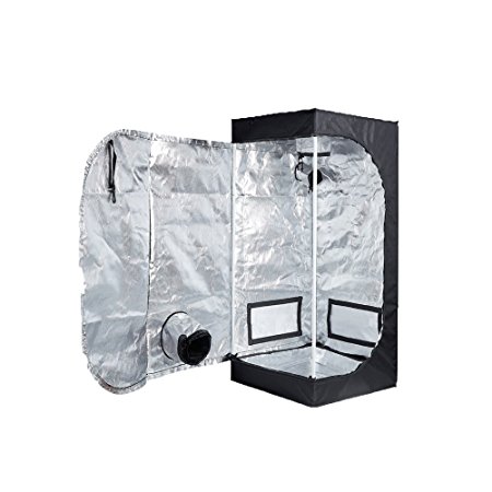 Oppolite 16"X16"X48" Indoor Grow Tent Room 600D Reflective Diamond Mylar Hydroponic Garden Growing Plant with Plastic Corner (16"x16"x48")