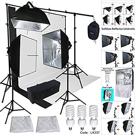 Linco Lincostore Studio Lighting 3 Point Light Backdrop Background Support with Boom Arm Stand and Counterweight