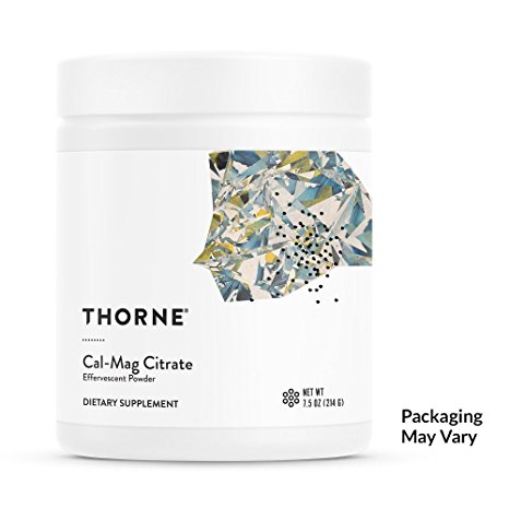 Thorne Research - Cal-Mag Citrate Effervescent Powder - Calcium   Magnesium Supplement w/Vitamin C for Stress Relief - NSF Certified for Sport - 7.5 oz