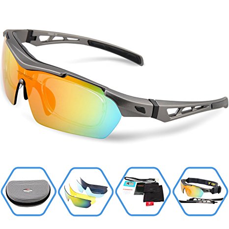 Torege Polarized Sports Sunglasses For Cycling Running Fishing Golf TR003