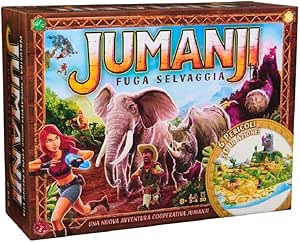 Editrice Giochi, Jumanji Fuga Selvaggia, Jumanji Il Gioco da Tavolo Cooperativo, Isola 3D, Giochi da Tavola di Avventura per Famiglie e Amici, da 2 a 4 Giocatori, 8  Anni