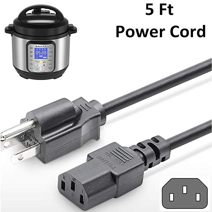 5 Ft Power Cord for Instant Pot DUO Mini,DUO Plus Mini,DUO PLUS MINI,DUO60,DUO Plus60,DUO50,Smart 60 Bluetooth,Ultra 6 60 and Others Pressure Cooker Power Cord for NEMA 5-15P to IEC320C13 Cable