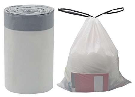 Besli 5-6 Gallon DrawString Strong Trash Bag Garbage Bag (5-6 Gallon(90 Bags), White)