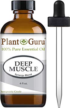 Deep Muscle Essential Oil Blend 4 oz 100% Pure, Undiluted, Therapeutic Grade. Great for Joint, Neck, Back, Spasms, Stiffness, Sore Muscle Pain.