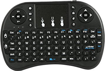 GPCT Mini Portable Handheld 2.4GHz Wireless Keyboard with LED Backlit & Touchpad 72 Keys QWERTY Multimedia Keyboard for Smart TV Box, Media Player