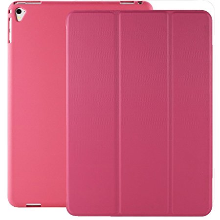 KHOMO iPad Pro 9.7 Inch Case (2016) - DUAL Twill Pink Super Slim Cover with Rubberized back and Smart Feature (Built-in magnet for sleep / wake feature) For Apple iPad Pro 9.7 Tablet