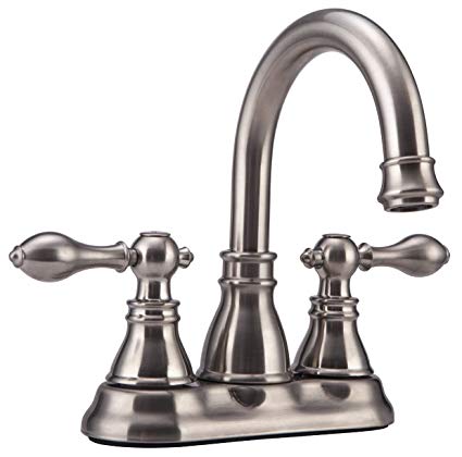 Derengge F-4501-BN Two Handles Brush Nickel Bathroom Faucet with Pop up Drain,cUPC NSF AB1953