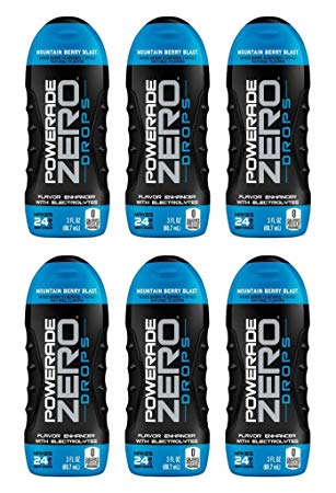 Powerade Zero Liquid Beverage Drops 3oz, Mountain Berry Blast (Pack of 6)