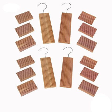 Huji Cedar Hang Ups and Cedar Moth Mildew Repellent Blocks (4)