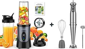 KOIOS 900W Smoothie Blender and 1000W Anti-scratch 3-in-1 Hand Blender