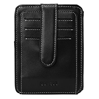 ZORESS Minimalist Genuine Leather Slim Front Pocket Wallet,Credit Card Case Holder