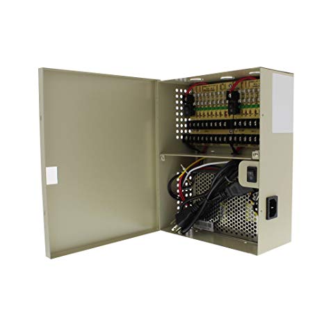 R-Tech 18 Port DC12V 10A UL-Listed Power Supply Distribution Box (for CCTV Security Surveillance Cameras) - Fused Output