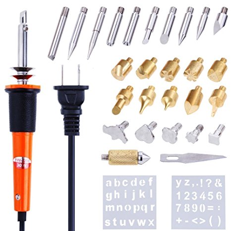 Vastar 30-Watt Wood Burning Kit Woodburning Tools Kit JR010 with 28 Soldering Tips Set