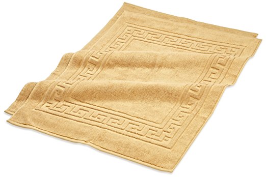 Superior 100% Premium Long-Staple Combed Cotton 2 Piece Bath Mat Set, Gold