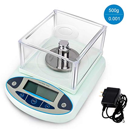 HomEnjoy 500g x 0.001g Laboratory Digital Scale Analytical Balances Jewelry Scales Gold Scales High Precision Electronic Balance Scales Scientific Lab Instrument 110v
