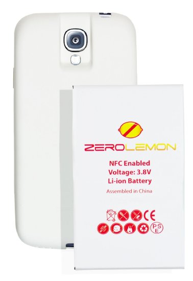 [180 days warranty] ZeroLemon Samsung Galaxy S4 7500mAh Extended Battery   Free White Extended TPU Full Edge Protection Case (Compatible with AT&T I337, Verizon I545, Sprint L720, T-Mobile M919, International I9500 & I9505) NFC for S Beam and Google Wallet - WORLD'S HIGHEST S4 BATTERY CAPACITY **USA PATENT PENDING DESIGN** - White