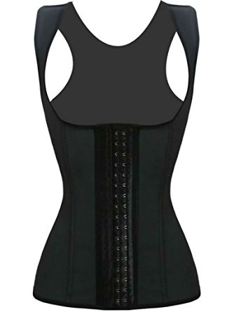 iSZEYU Womens Latex Workout Waist Trainer Vest Corset Training Body Shaper XS-8X