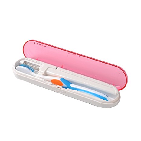 Easyinsmile Toothbrush Sanitizer box Toothbrush sterilizer (pink)