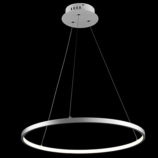 LightInTheBox LED Modern Pendant Light 1 Ring Pendant Light with Remote Control Pendant Lighting Minimalist Metal Acrylic White for Living Room Dinning Room Bedroom