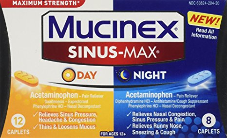 Mucinex Sinus-Max Day and Night Caplets, 20 Count