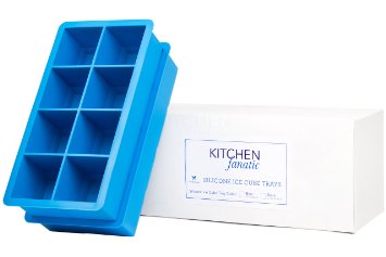 Kitchen Fanatic Large Ice Cube Tray - 2 Pack - 2 Ice Cubes Will Keep Your Drink Cold for Hours - BPA Free