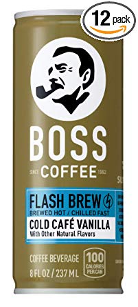 BOSS COFFEE by Suntory - 12 Pack Japanese Coffee Drink with Milk - Imported Coffee - Flash Brewed - Gluten Free. (Vanilla) (8 oz)