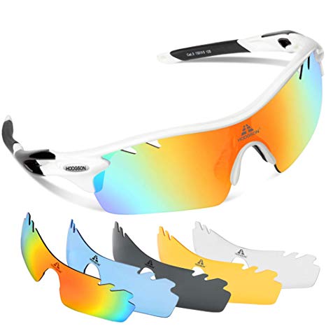 HODGSON Polarized Sports Sunglasses for Men Women with 5 Interchangeable Lenses
