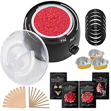 Wax Warmer Hair-Removal Waxing Kit – 3 Wax Types for All Body, Brazilian, Bikini – Formulated not go Stringy – Easy to Use at Home with LCD, and Safe for Sensitive Skin – Huge Set of Bonus Items