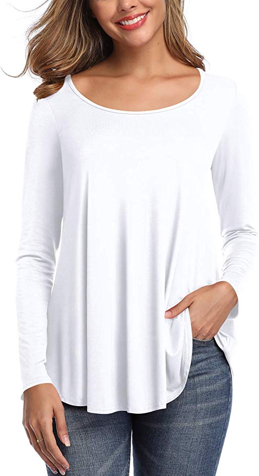 Womens Tops V Neck Tee Casual Short Sleeve and Long Sleeve T Shirts