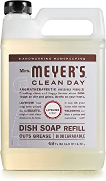 Mrs. Meyer's Liquid Dish Soap Refill, Biodegradable Formula, Lavender, 48 fl. oz